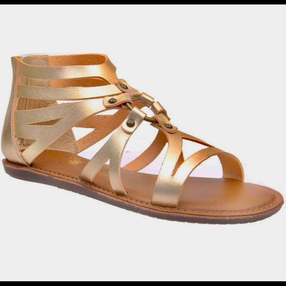 Super Cute Madeline Girl Woke Gold “Strappy” Flat Sandal